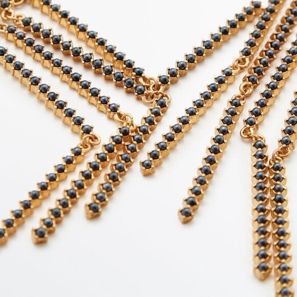 NEW Massimo Dutti Gold-plated long earrings - Picture 2 of 6